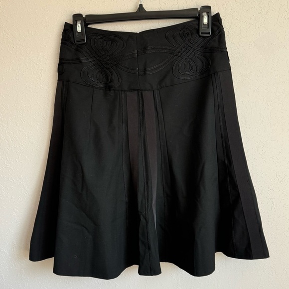 NWT The Limited Black Ribbon Embroidered Knee Length Circle Skirt Women’s 4 - Picture 1 of 6
